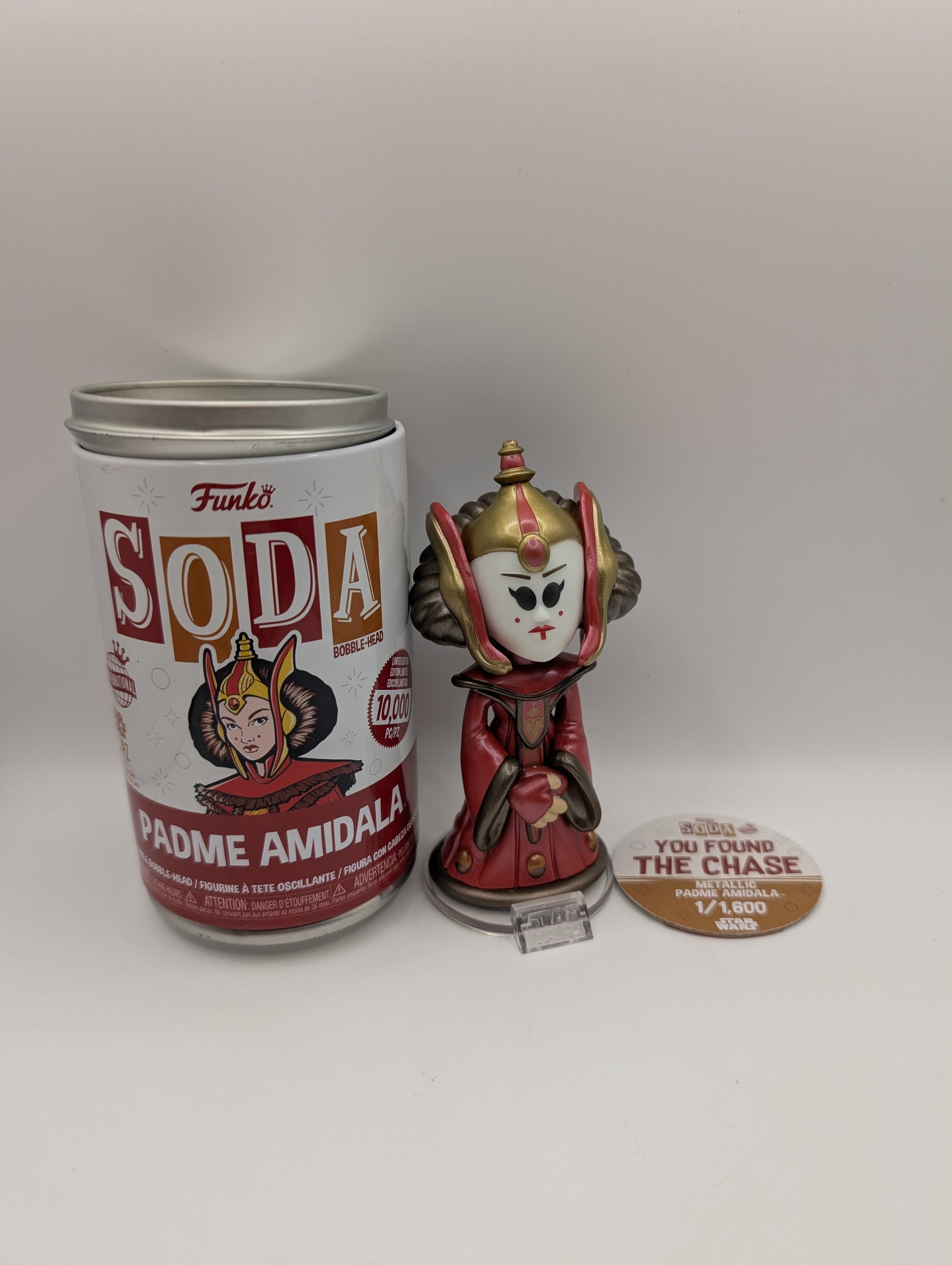 Padme Amidala Metallic Star Wars Funko Soda! Chase 1/1,600 LTD PCS RARE VHTF FRENLY BRICKS - Open 7 Days