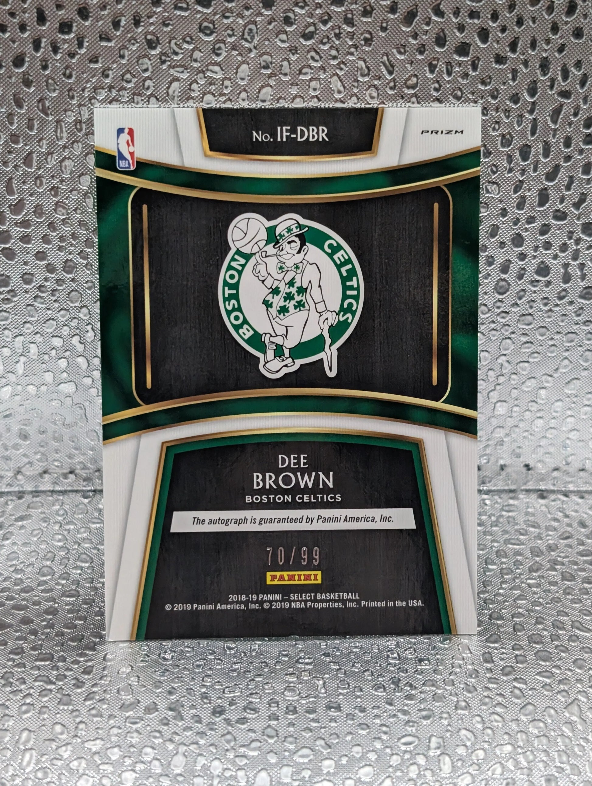 2018-19 Select In Flight Signatures Dee Brown /99 Celtics Green FRENLY BRICKS - Open 7 Days
