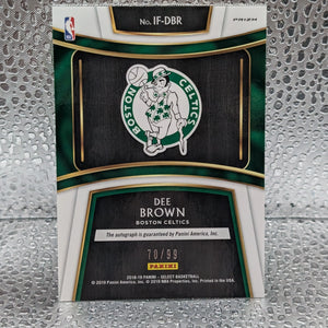 2018-19 Select In Flight Signatures Dee Brown /99 Celtics Green FRENLY BRICKS - Open 7 Days