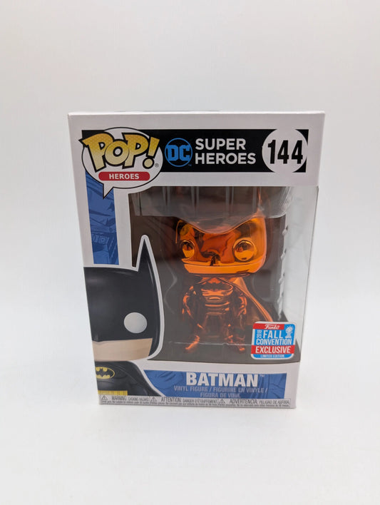 Batman (Orange Chrome) 144 ~ DC Super Heroes ~ Funko Pop Vinyl ~ 2018 Fall Con FRENLY BRICKS - Open 7 Days