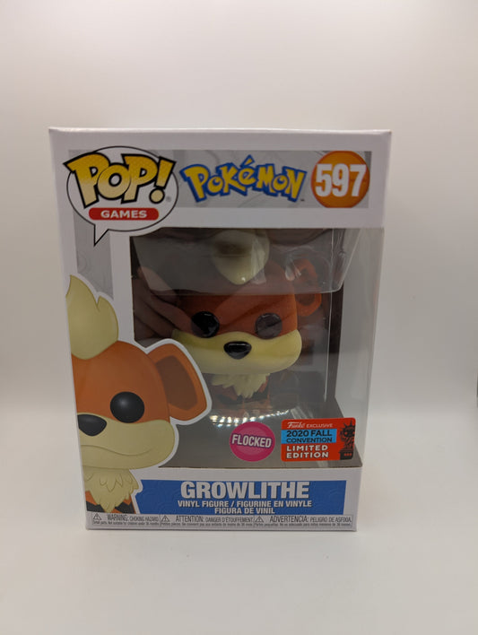 Pop Vinyl Growlithe 2020 Pokémon #597 Exclusive Flocked Funko Fall Convention FRENLY BRICKS - Open 7 Days