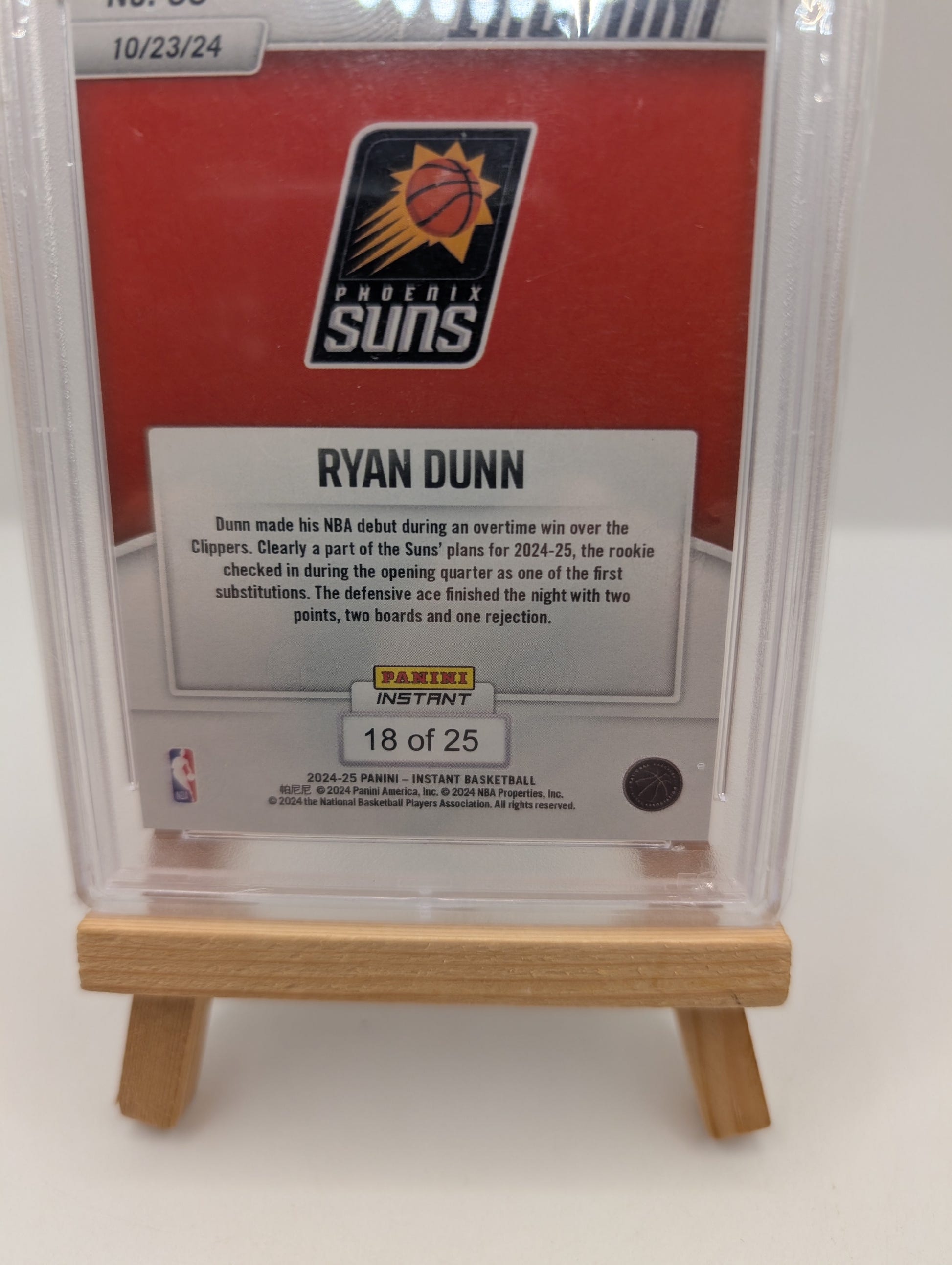 2024 Panini Instant NBA Ryan Dunn Jungle #35 PSA 9 /25 FRENLY BRICKS - Open 7 Days image 5