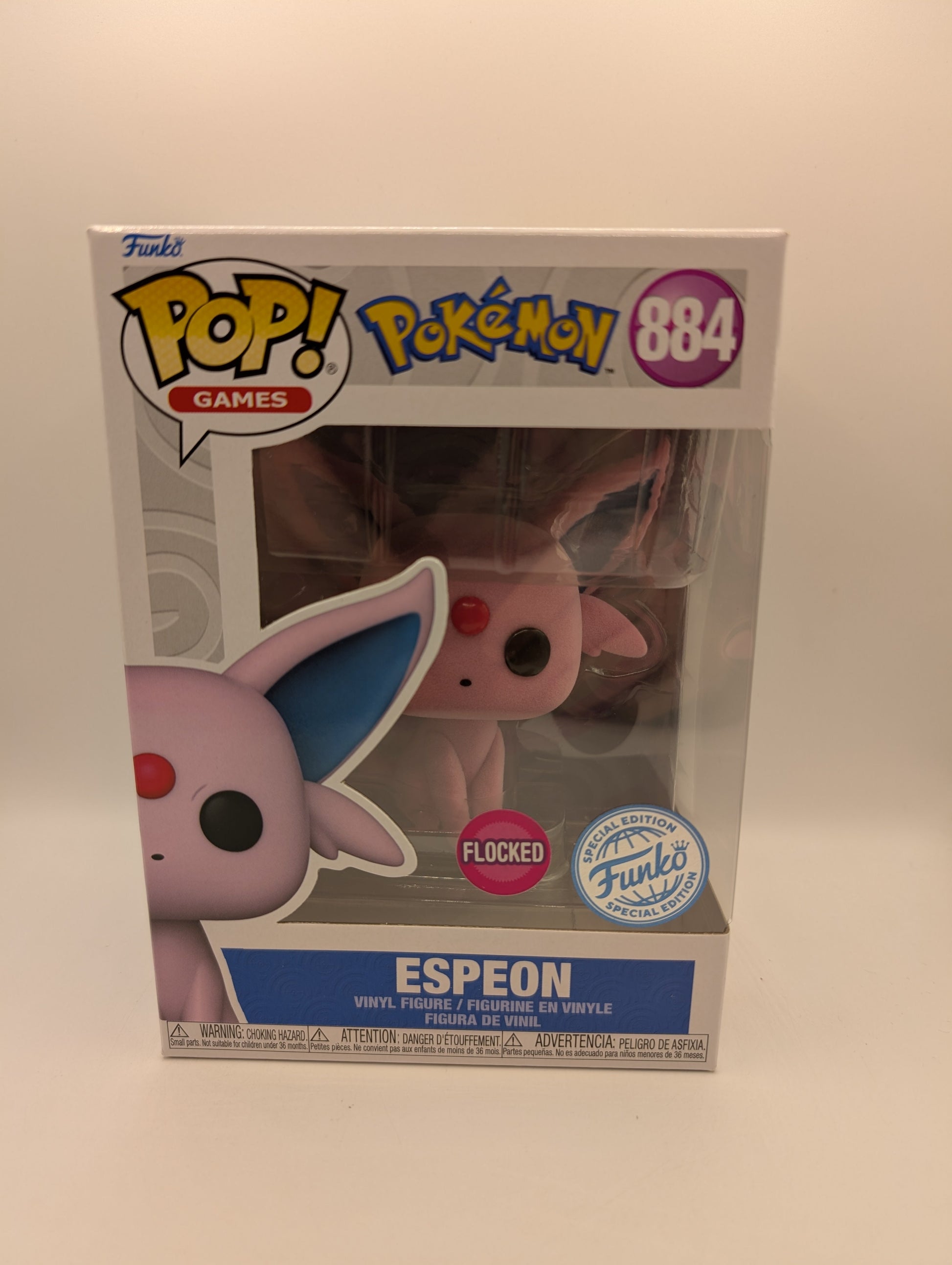 Funko POP Vinyl - Games - Pokemon - Espeon - #884 Flocked FRENLY BRICKS - Open 7 Days