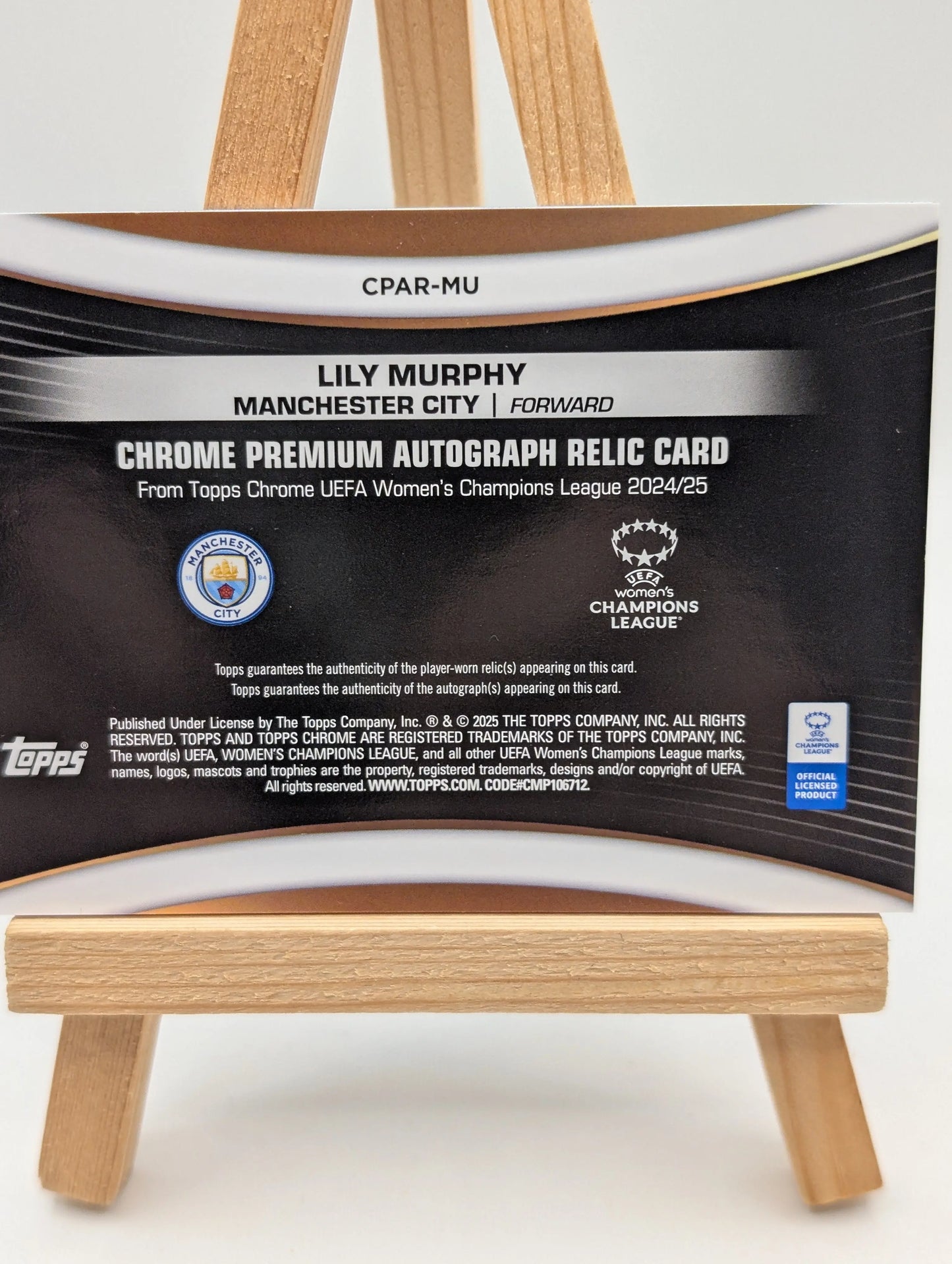 2024-25 Topps Chrome Uefa Women's Champions League - Premium Autograph Relics Lily Murphy #CPAR-MU FRENLY BRICKS - Open 7 Days