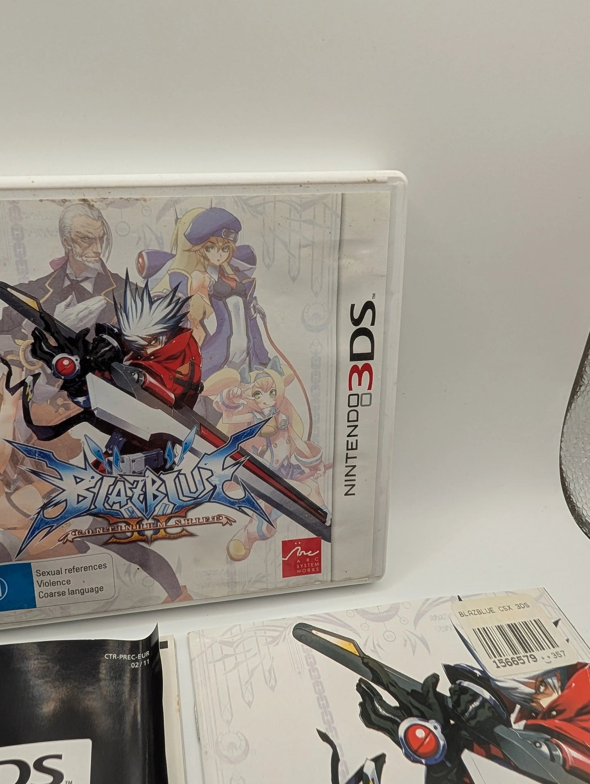 BlazBlue Continuum Shift II PAL Nintendo 3DS Used, Manual, Game, Case FRENLY BRICKS - Open 7 Days