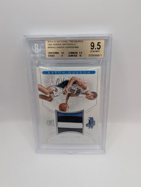 2014-15 Aaron Gordon Rookie National Treasures Patch /99 BGS 9.5 FRENLY BRICKS - Open 7 Days