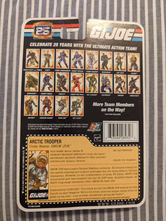 NEW MOC 2007 HASBRO GI JOE 25TH ANNIVERSARY SNOW JOB ARCTIC TROOPER FOIL CARD FRENLY BRICKS - Open 7 Days