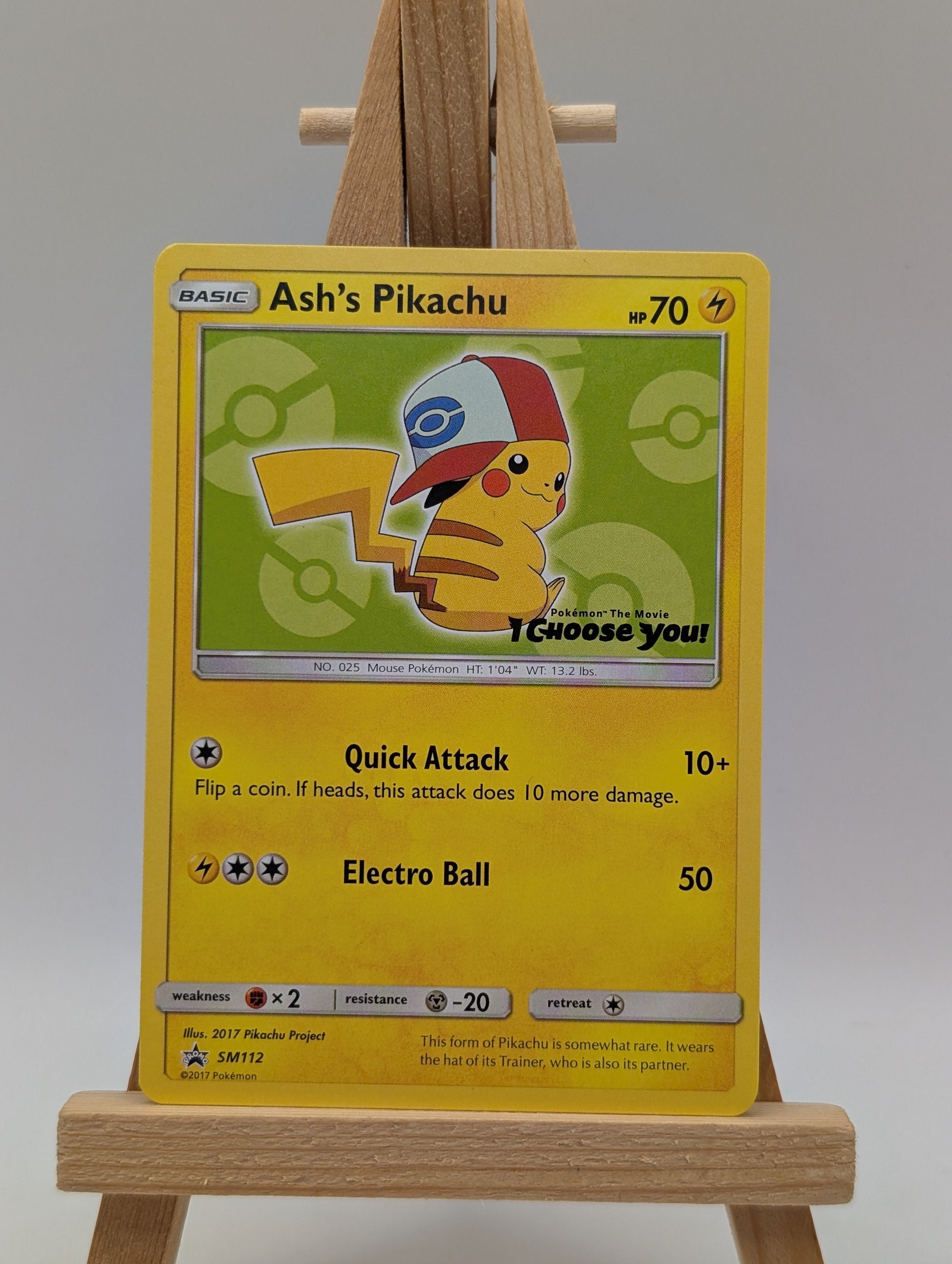 Pokemon Ash's Pikachu #SM112 Sun And Moon Black Star Promo Stamped Holo TCG LP FRENLY BRICKS - Open 7 Days