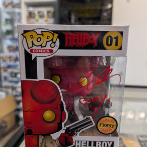 Funko POP! Comics - Hellboy Vinyl Figure - HELLBOY (Horns) #01 *Chase* signed no coa FRENLY BRICKS - Open 7 Days