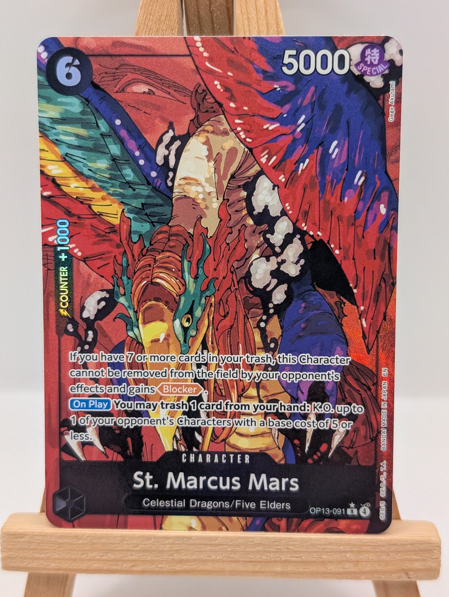 One Piece TCG OP13-091 St. Marcus Mars Alternative Art English Full Art FRENLY BRICKS - Open 7 Days