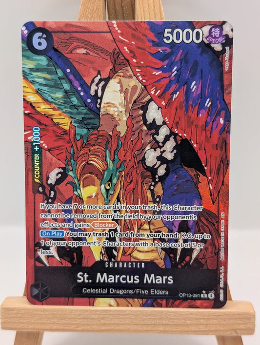 One Piece TCG OP13-091 St. Marcus Mars Alternative Art English Full Art FRENLY BRICKS - Open 7 Days