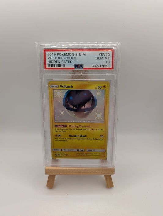 PSA 10 Shiny Voltorb Holo Hidden Fates #SV13 2019 FRENLY BRICKS - Open 7 Days