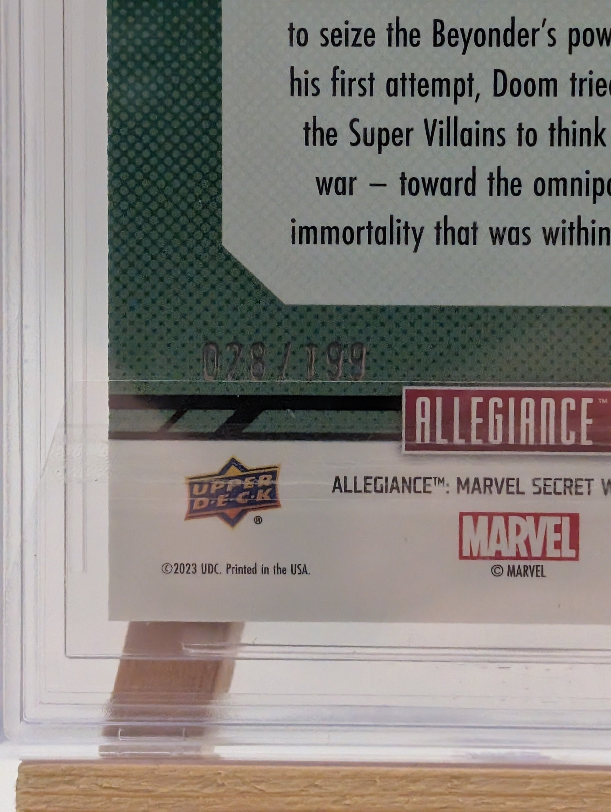 2024 Marvel Allegiance Secret Wars Orange Glitter Card #24 Doctor Doom #/199 BGS 8.5 FRENLY BRICKS - Open 7 Days