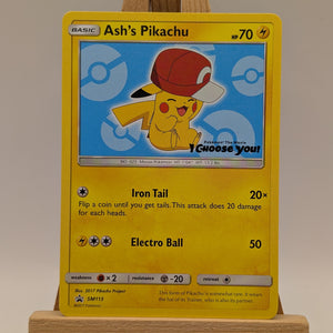 Ash's Pikachu SM113 Non Holo SM Promos - Pokemon Card FRENLY BRICKS - Open 7 Days