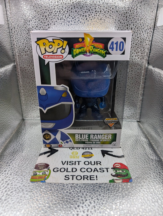 FUNKO POP POWER RANGERS BLUE RANGER MORPHING EXCLUSIVE VINYL FIGURE #410 FRENLY BRICKS - Open 7 Days