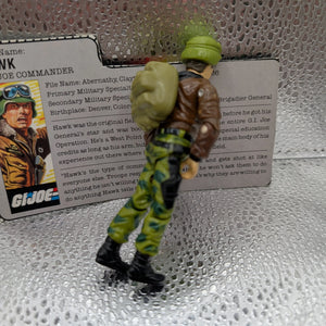 1986 G.I. Joe General Hawk with card FRENLY BRICKS - Open 7 Days