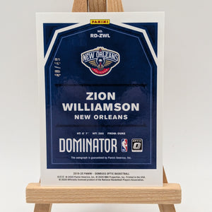 2019-20 Donruss Optic Rookie Auto Zion Williamson Dominators /49