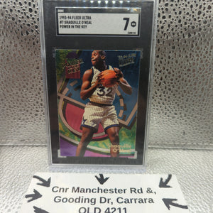 1993-94 Fleer Ultra #7 Shaquille O'Neal POWER IN THE KEY SGC 7 GRADED FRENLY BRICKS - Open 7 Days