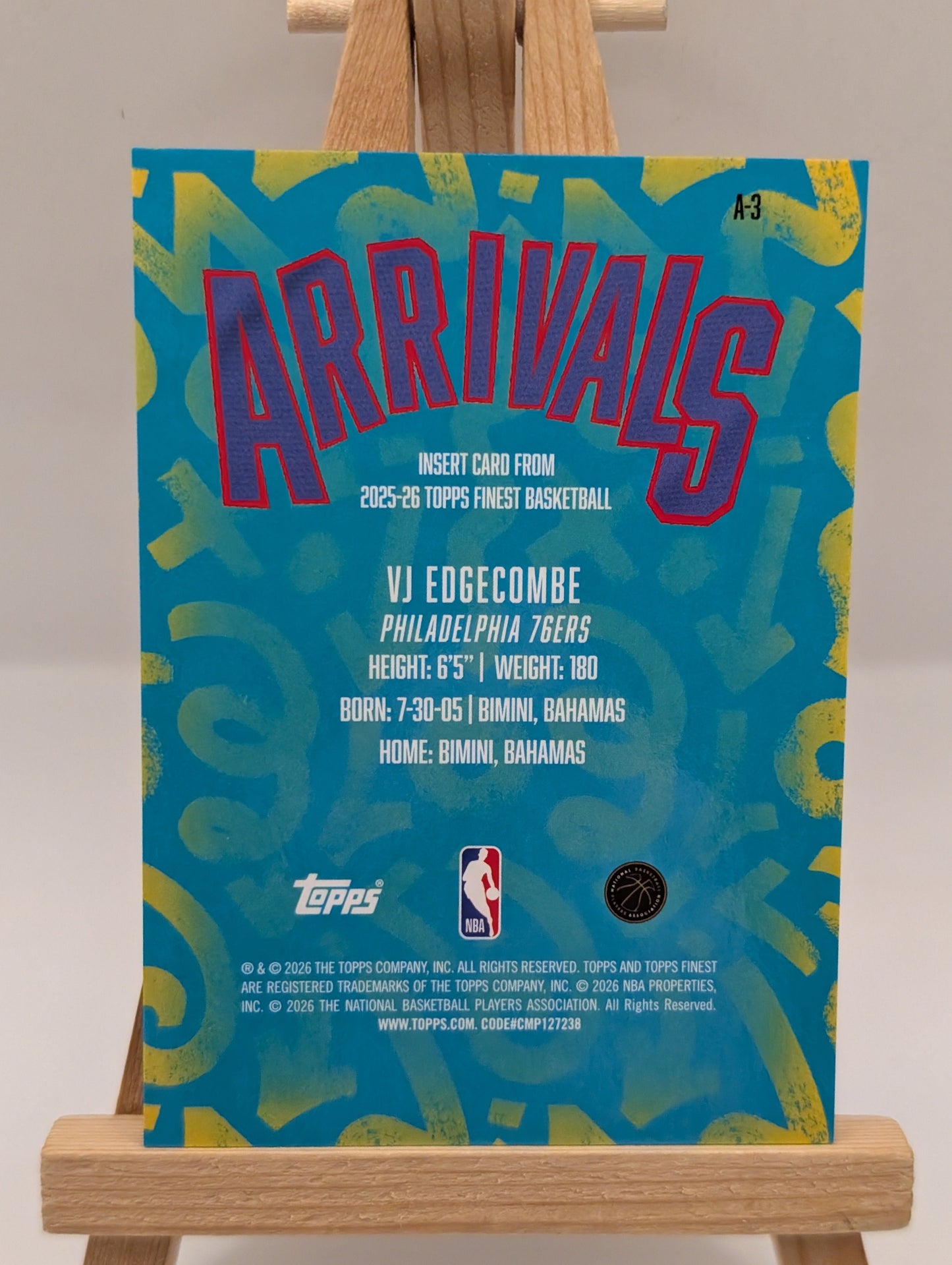 2025-26 Topps Finest VJ Edgecombe Arrivals RC Gold Refractor Rookie #/50 76ers FRENLY BRICKS - Open 7 Days