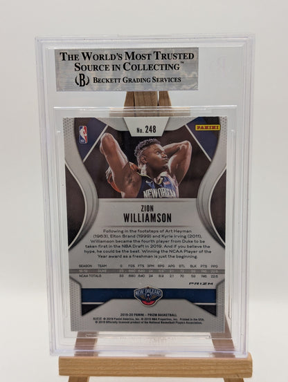 2019-20 ZION WILLIAMSON PANINI SILVER PRIZM ROOKIE TRUE GEM MINT BGS 9 FRENLY BRICKS - Open 7 Days