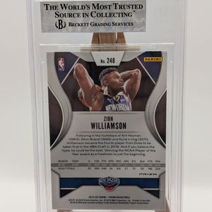 2019-20 ZION WILLIAMSON PANINI SILVER PRIZM ROOKIE TRUE GEM MINT BGS 9 FRENLY BRICKS - Open 7 Days