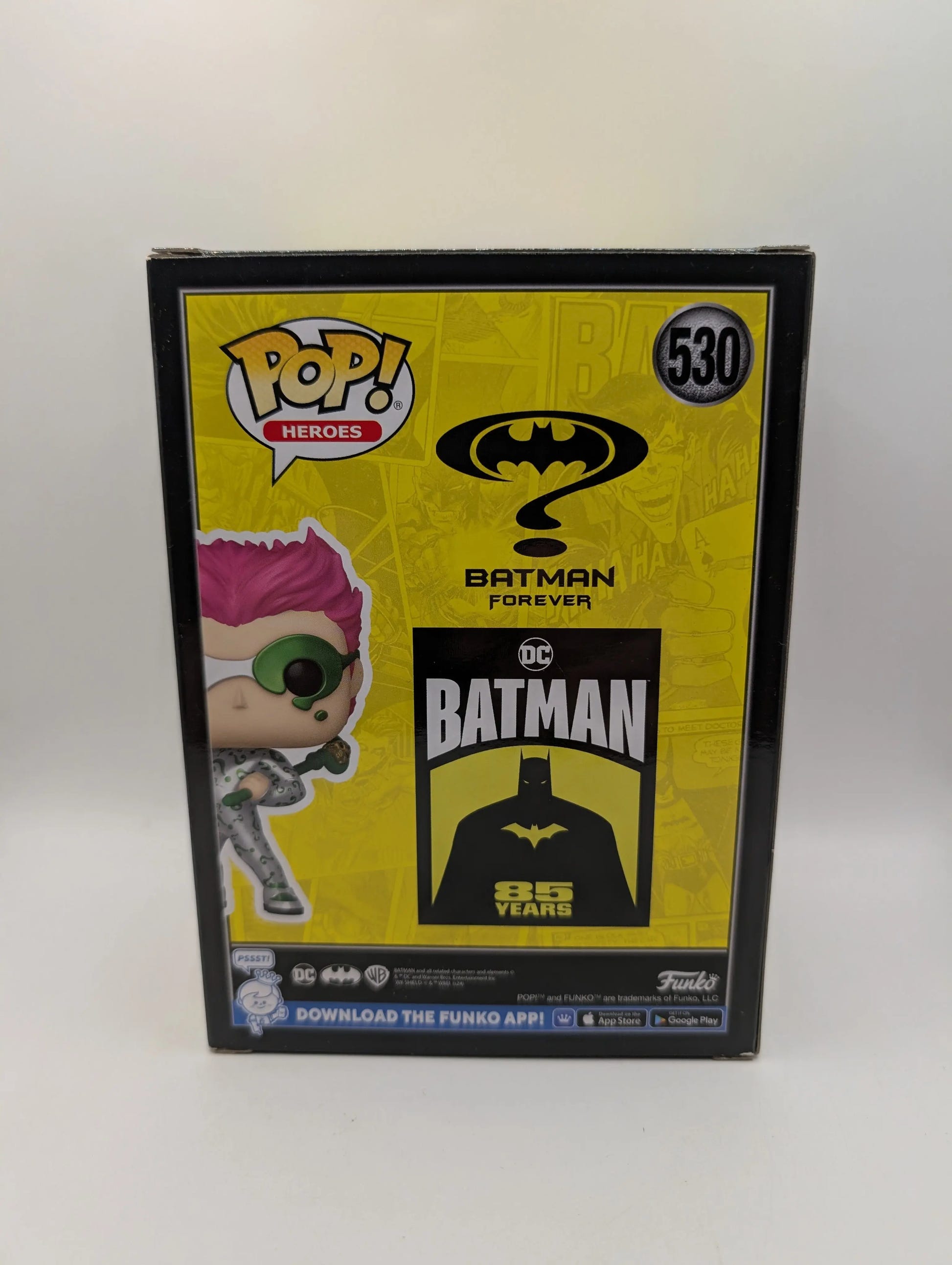 Batman Forever - The Riddler 85th Batman Anniv Metallic Pop! Vinyl Figure #530 FRENLY BRICKS - Open 7 Days image 3