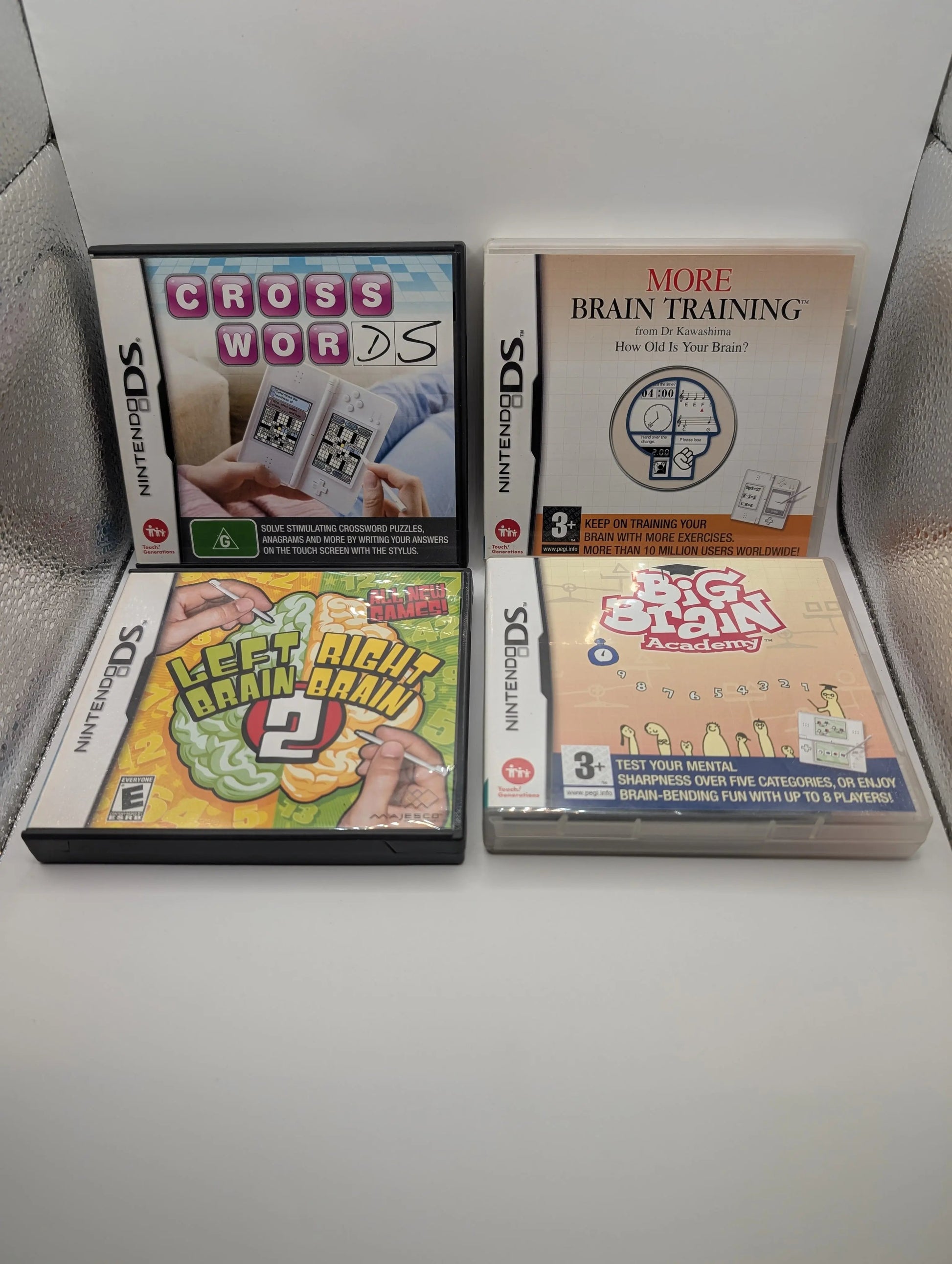 NINTENDO DS Brain Training Game Lot x 4 Games - Includes Manuals, Tested, Pal Working FRENLY BRICKS - Open 7 Days