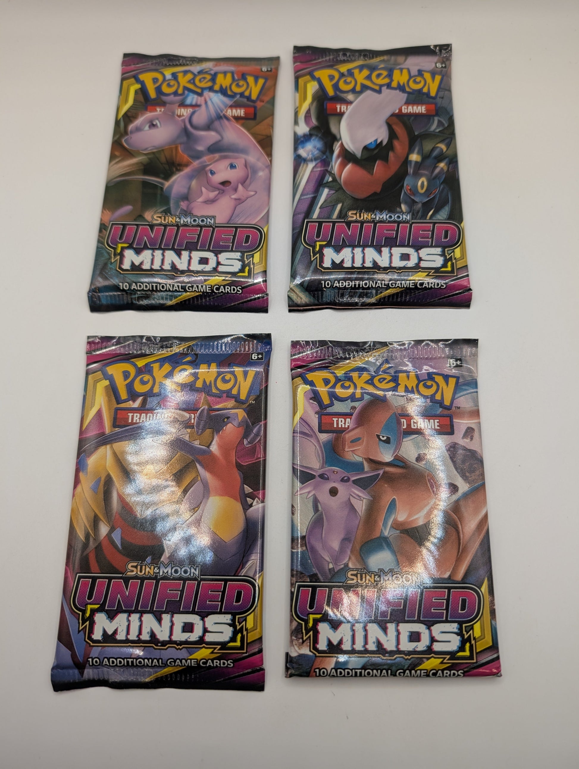 POKEMON TCG SUN & MOON UNIFIED MINDS - 4x Booster Packs - Art Set Factory Sealed FRENLY BRICKS - Open 7 Days