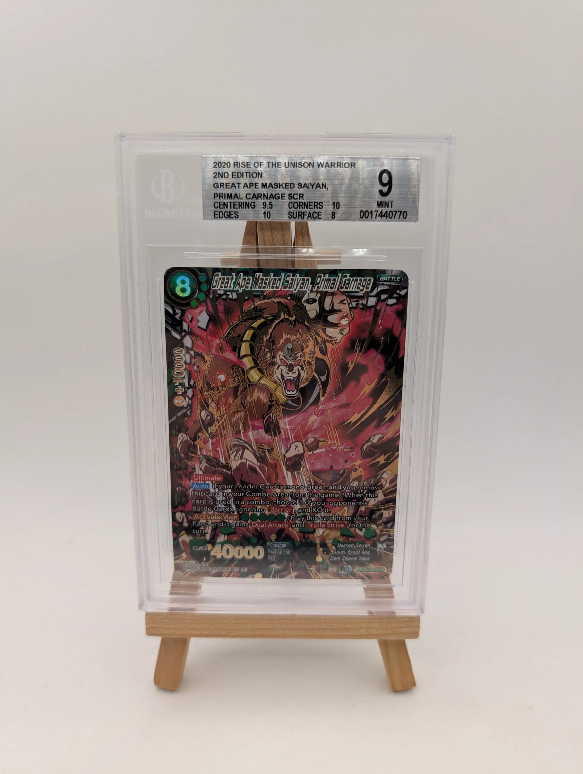 Dragon Ball Super Card Great Ape Masked Saiyan Primal Carnage BGS 9 FRENLY BRICKS - Open 7 Days image 1