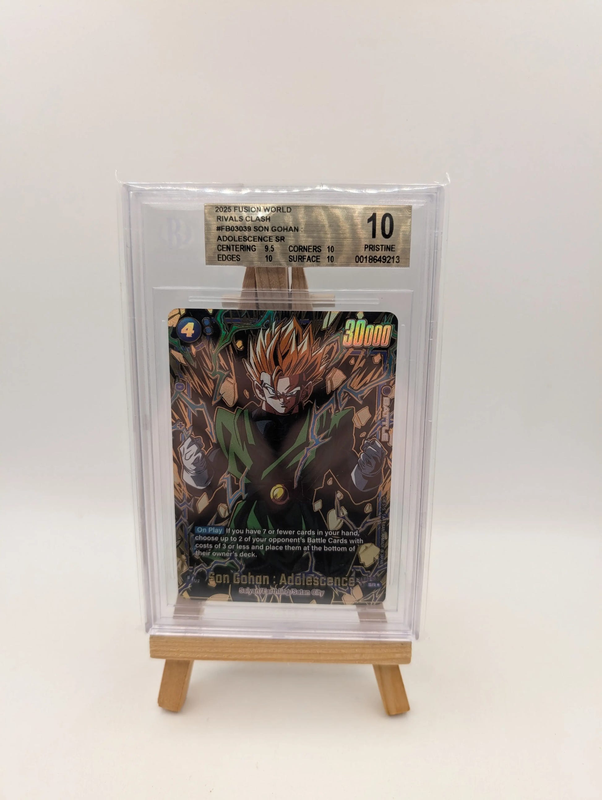 Dragon Ball Son Gohan Adolescence FB03-039 Special Alternate Art BGS 10 FRENLY BRICKS - Open 7 Days image 1