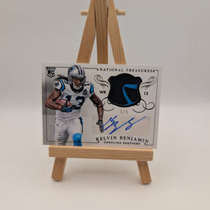 2014 National Treasures Kelvin Benjamin Rookie Patch Auto 5/5 Gloves NFL FRENLY BRICKS - Open 7 Days