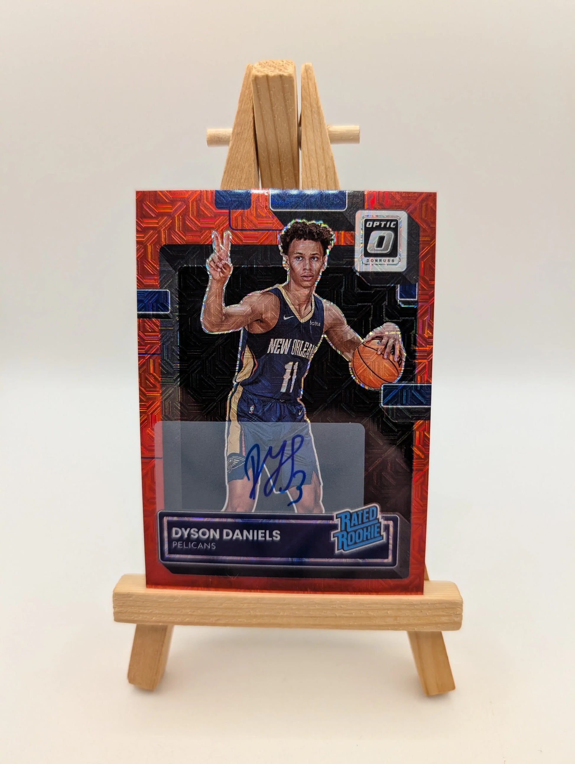 2022-23 Panini Optic DYSON DANIELS Red Choice Prizm Rated Rookie Autograph #250 FRENLY BRICKS - Open 7 Days image 3
