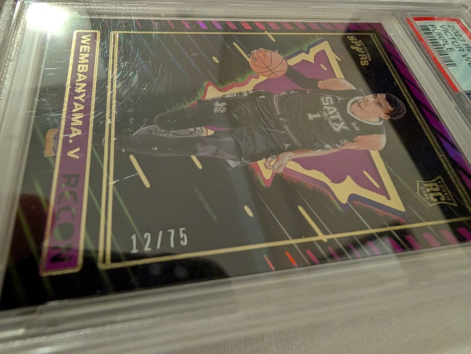 2023-24 Recon Victor Wembanyama /75 Purple Holo SSP PSA 8 SP Rookie RC #225 rare FRENLY BRICKS - Open 7 Days