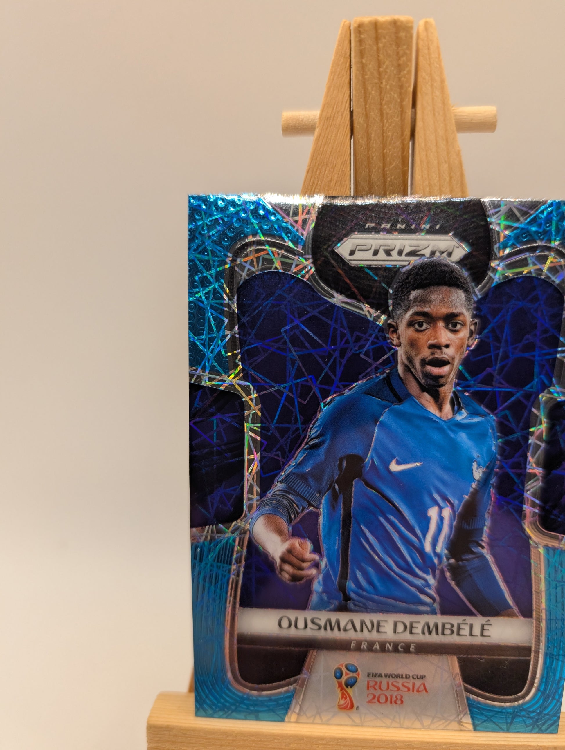 2018 Panini Prizm World Cup #85 Ousmane Dembele Light Blue Lazer #/125 France