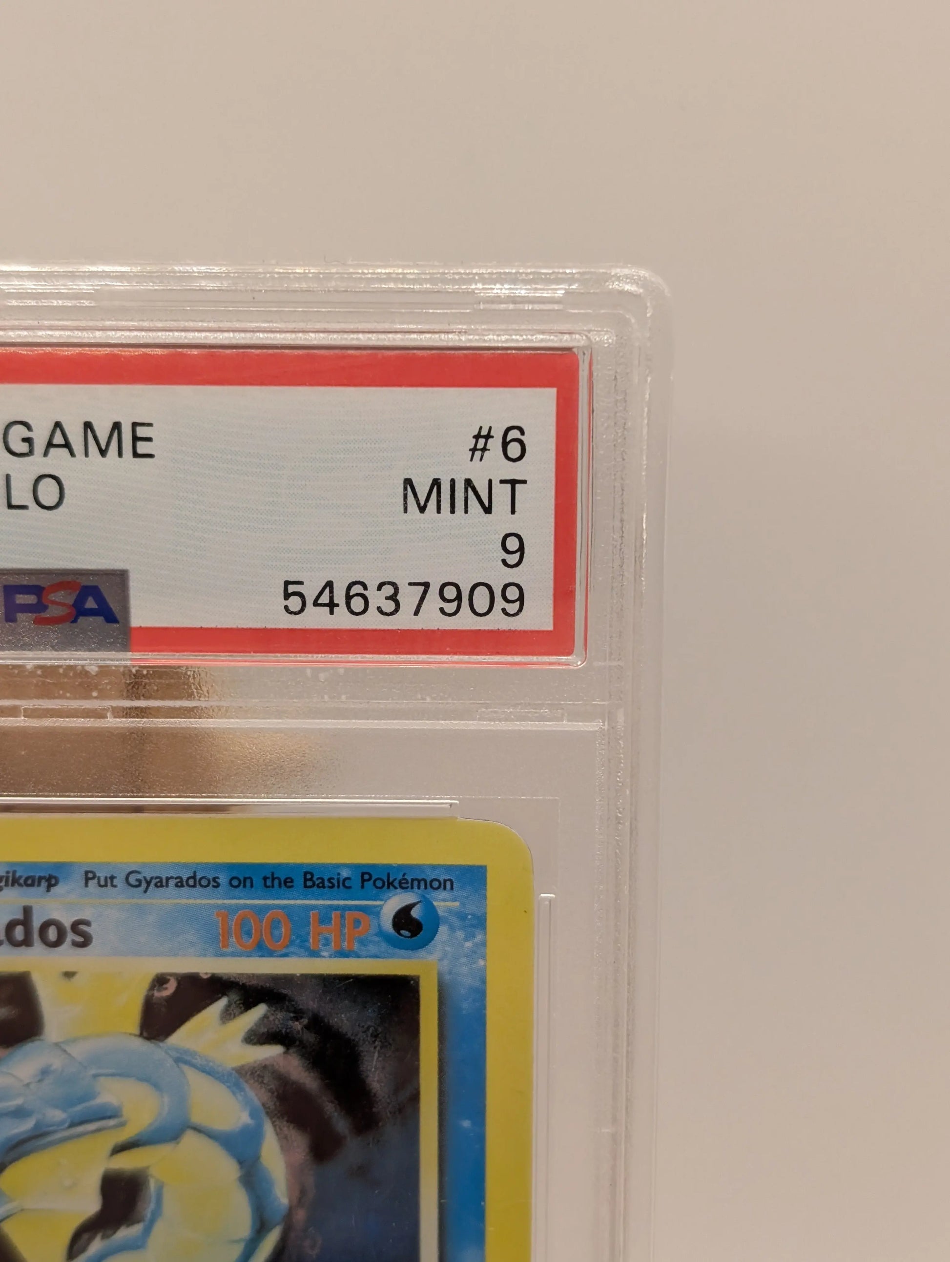 PSA 9 MINT Gyarados 6/102 Base Set Rare Holo Pokemon Card WOTC 1999 FADED FRENLY BRICKS - Open 7 Days