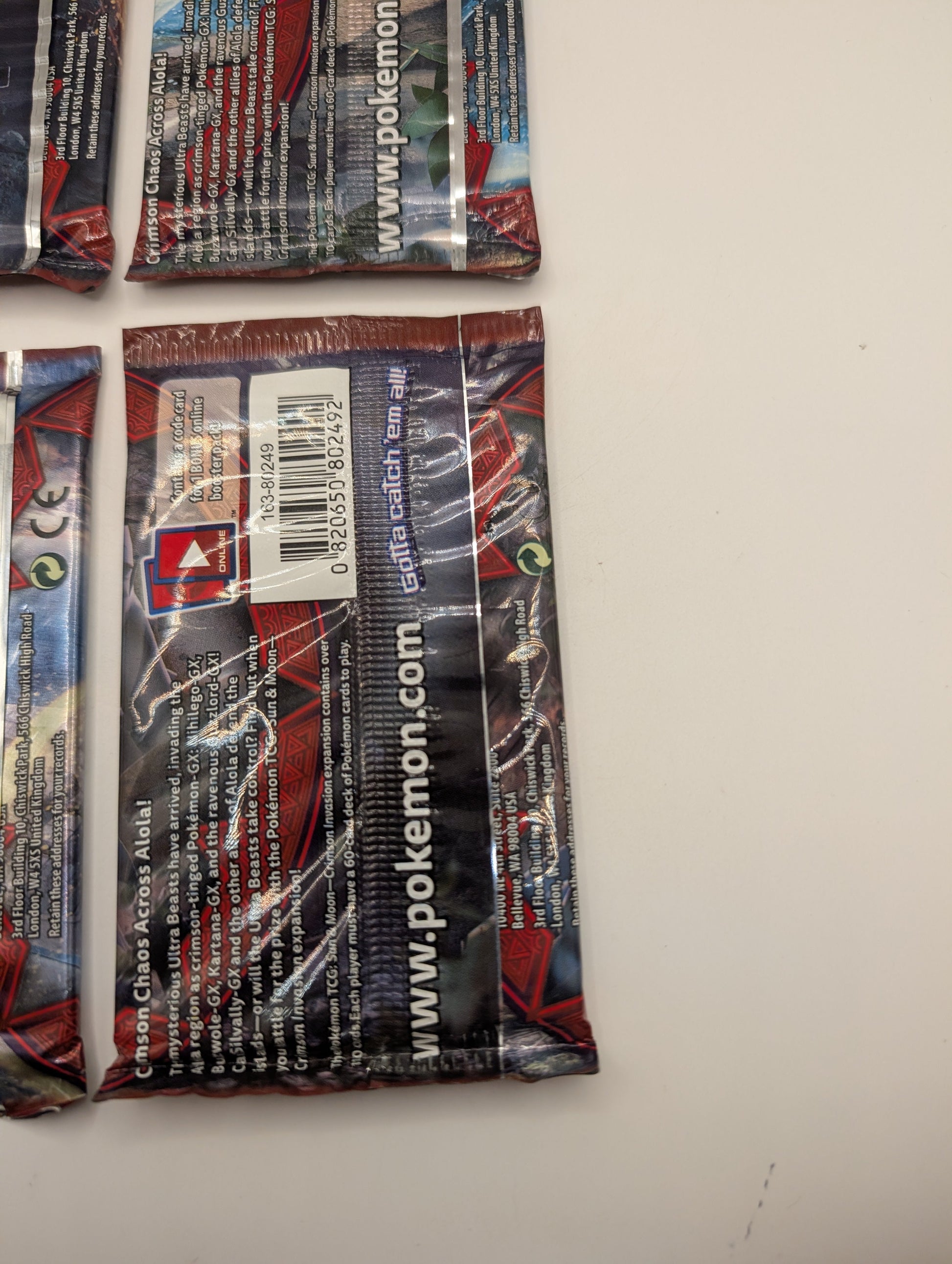 Crimson Invasion - Sealed 4 Booster Pack Art Set - Pokémon Sun & Moon TCG FRENLY BRICKS - Open 7 Days