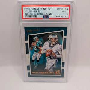 Jalen Hurts (RC) PSA 9 2020 Donruss - Rookie Gridiron Kings SUPER BOWL MVP FRENLY BRICKS - Open 7 Days