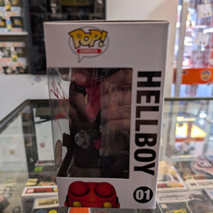 Funko POP! Comics - Hellboy Vinyl Figure - HELLBOY (Horns) #01 *Chase* signed no coa FRENLY BRICKS - Open 7 Days