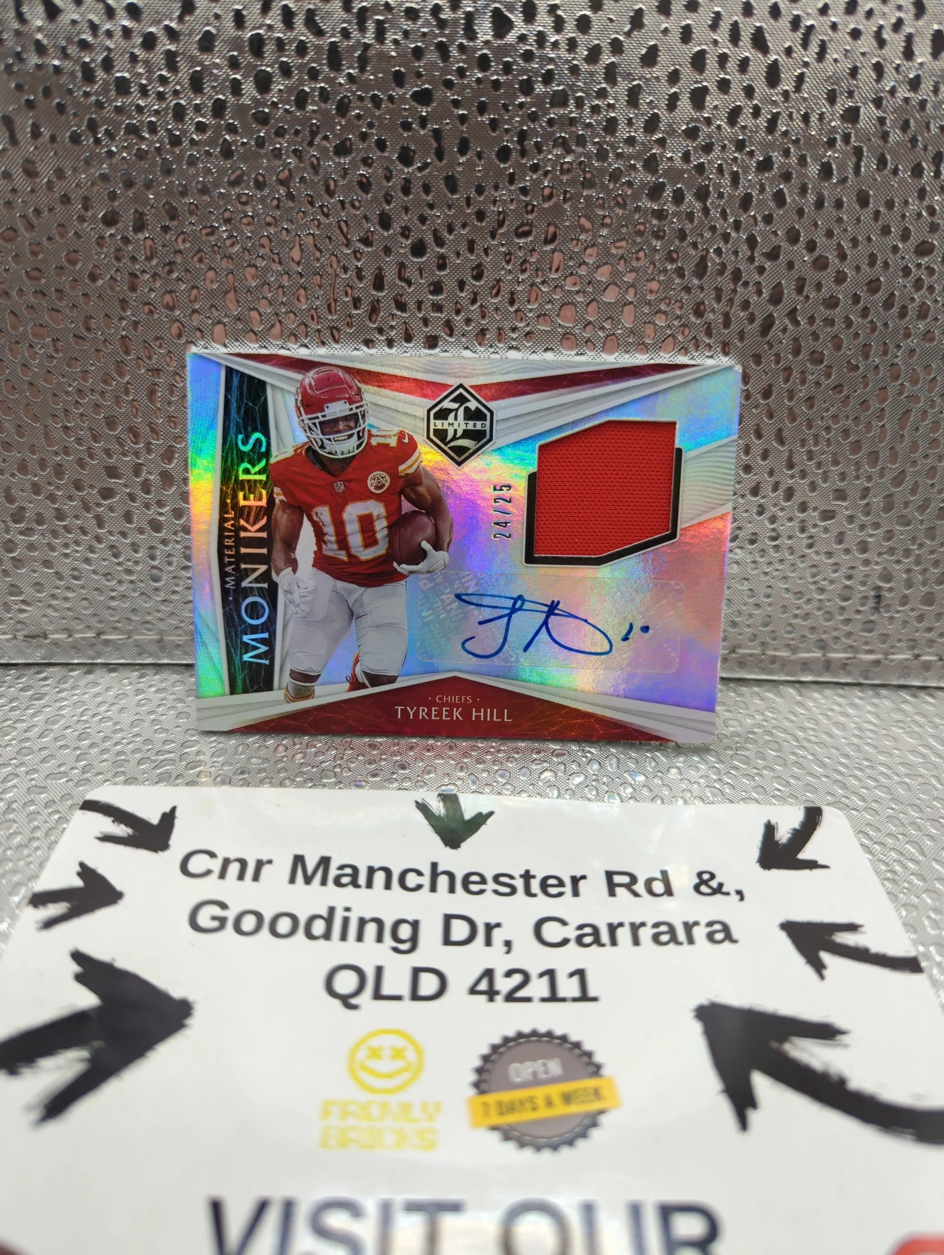 2020 Panini Limited - Tyreek Hill PATCH AUTO /25 Material Monikers FRENLY BRICKS - Open 7 Days