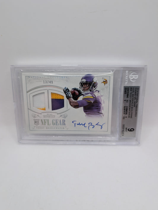 2014 National Treasures Teddy Bridgewater RPA RC NFL Gear Dual Materials /99 BGS 9 FRENLY BRICKS - Open 7 Days