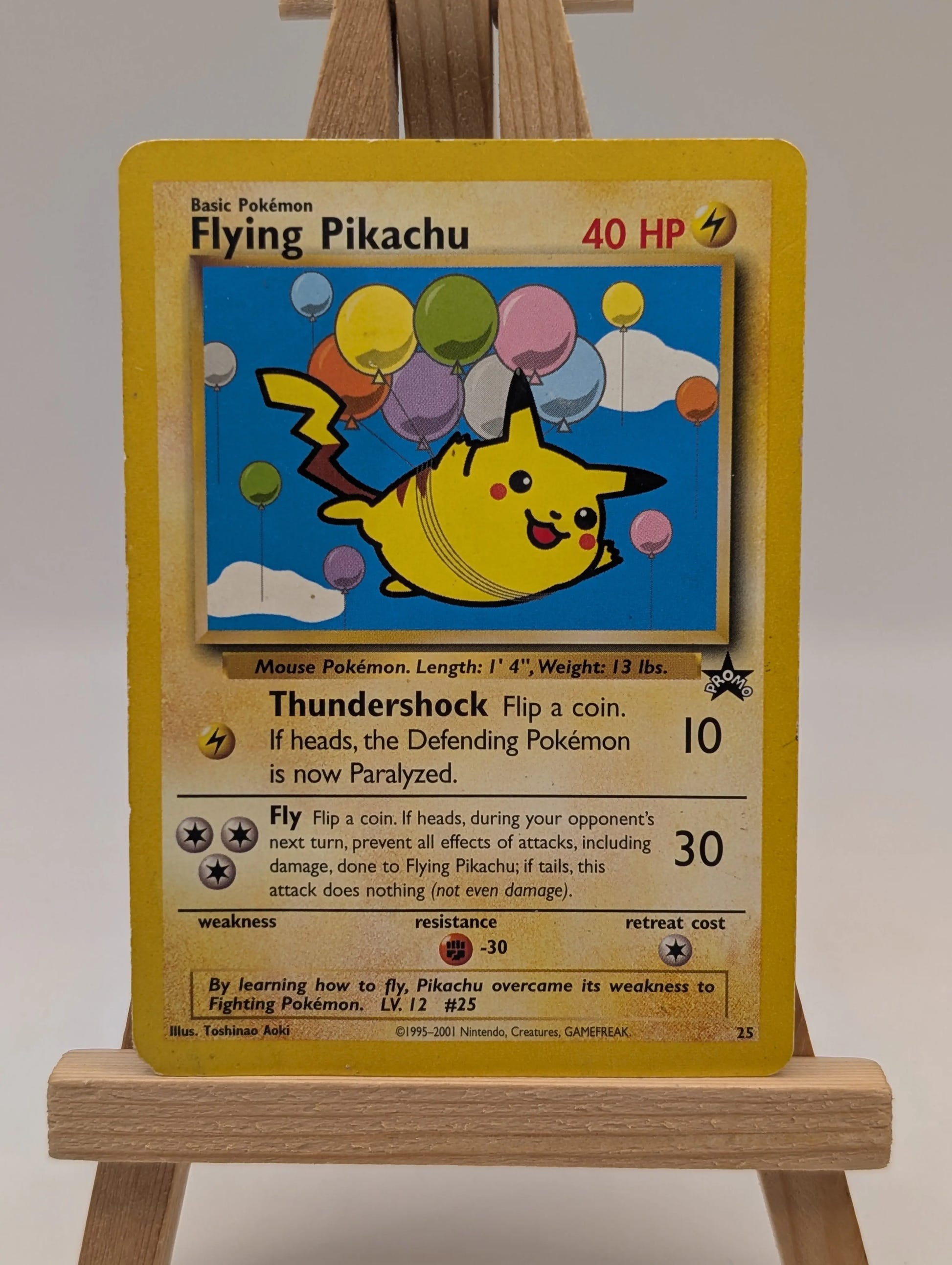 Pokemon 2001 Flying Pikachu Black Star WOTC Promo Card 25 MP FRENLY BRICKS - Open 7 Days image 4