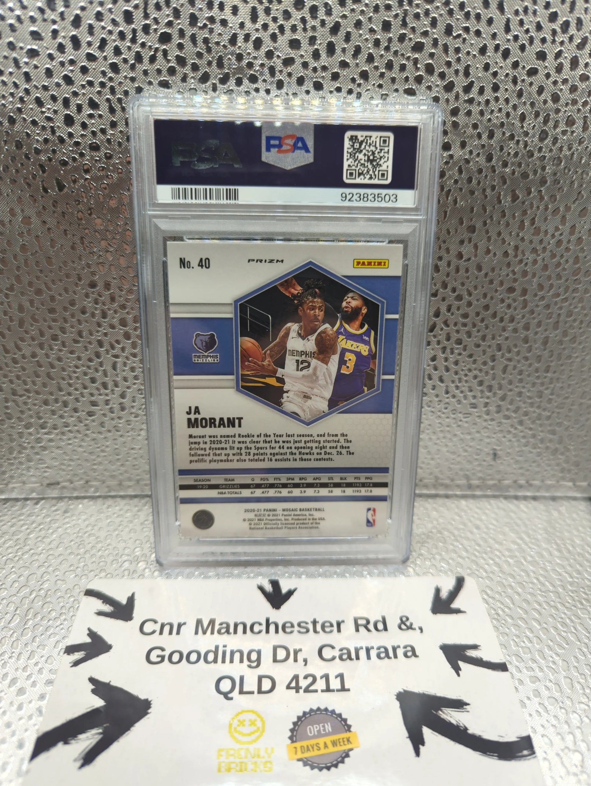 2020 Mosaic Ja Morant REACTIVE YELLOW #40 PSA 10 FRENLY BRICKS - Open 7 Days