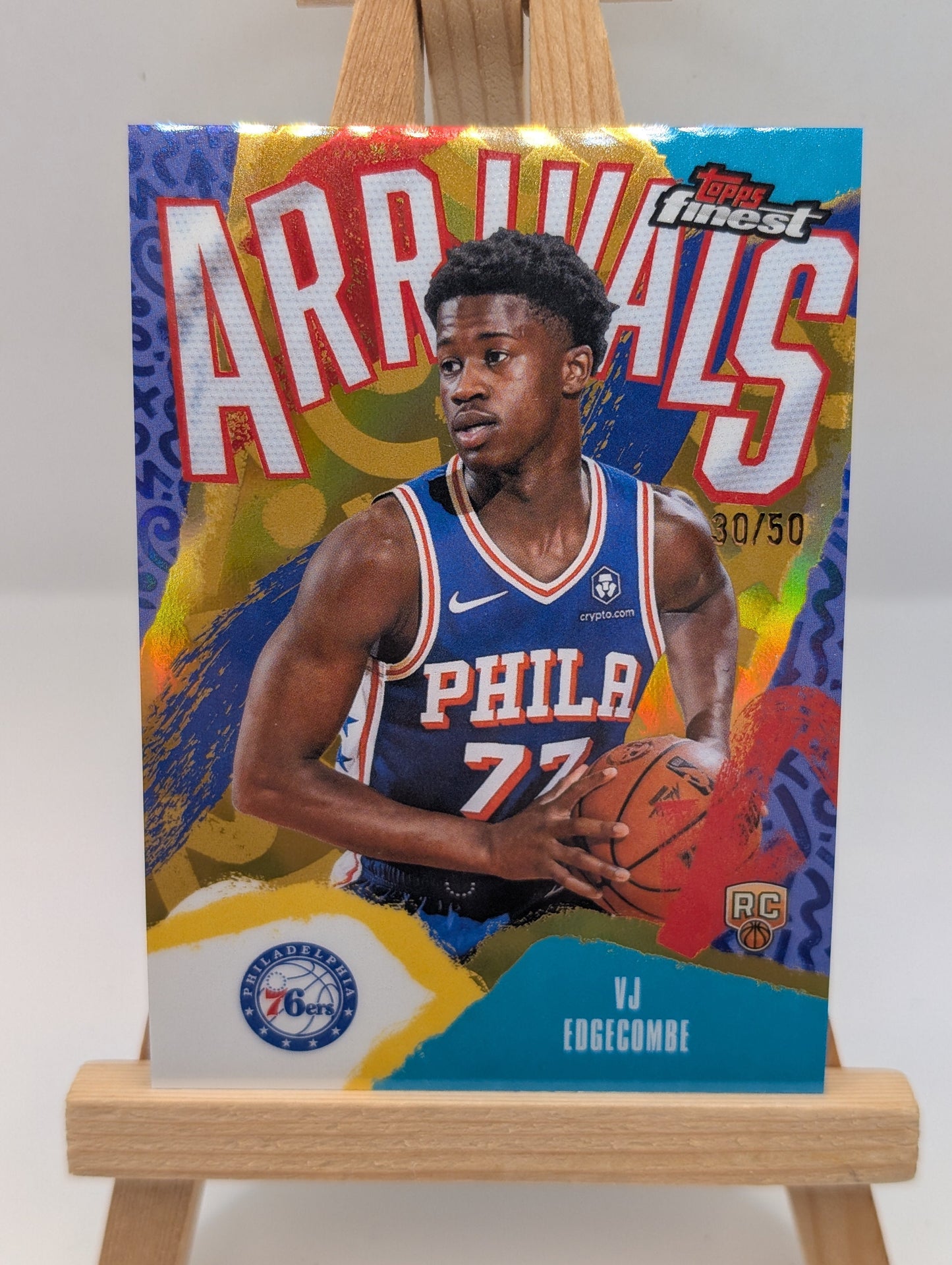 2025-26 Topps Finest VJ Edgecombe Arrivals RC Gold Refractor Rookie #/50 76ers FRENLY BRICKS - Open 7 Days