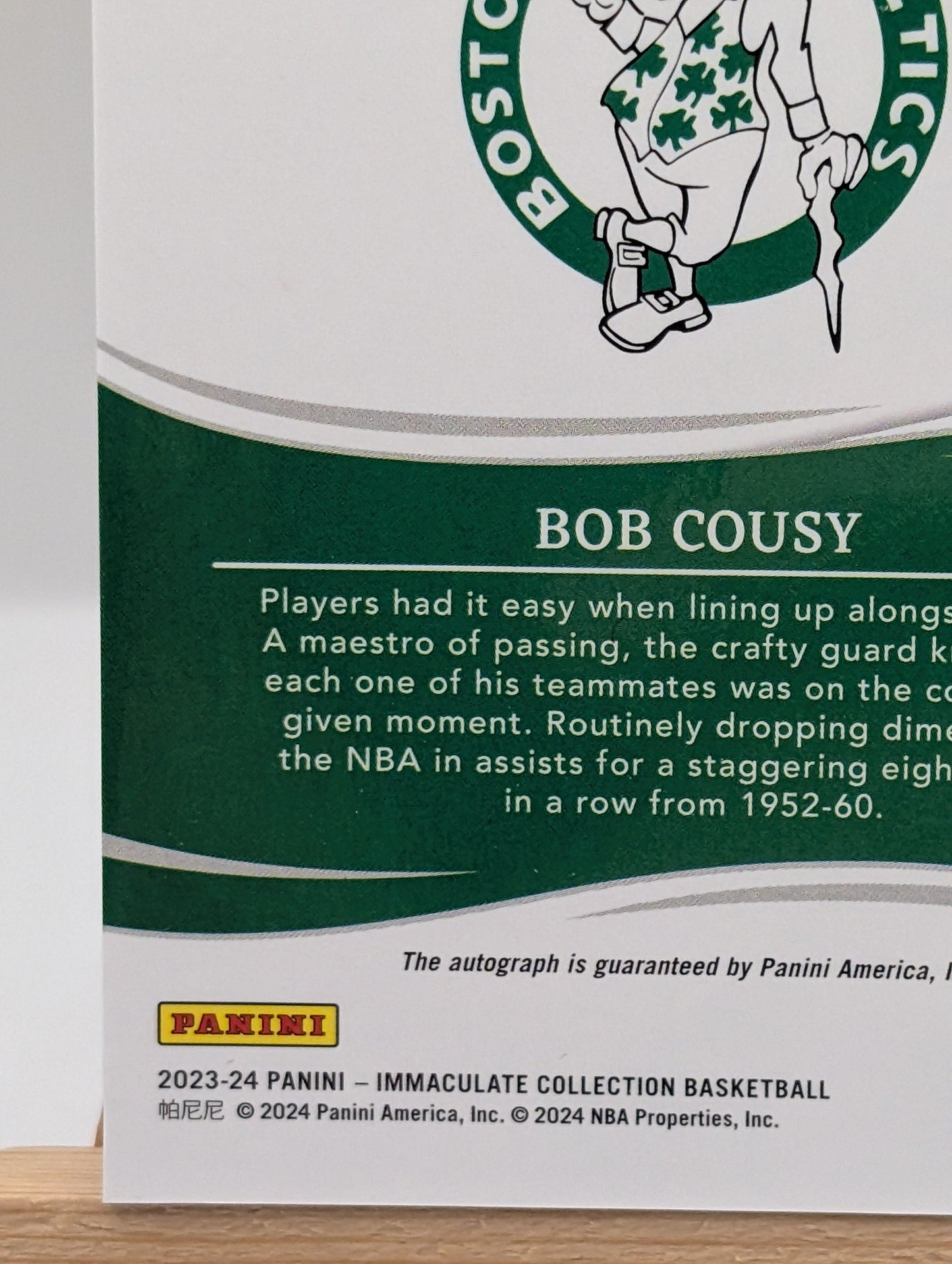 2023-24 Panini Immaculate Bob Cousy Heralded Signatures Auto #/35 Celtics FRENLY BRICKS - Open 7 Days