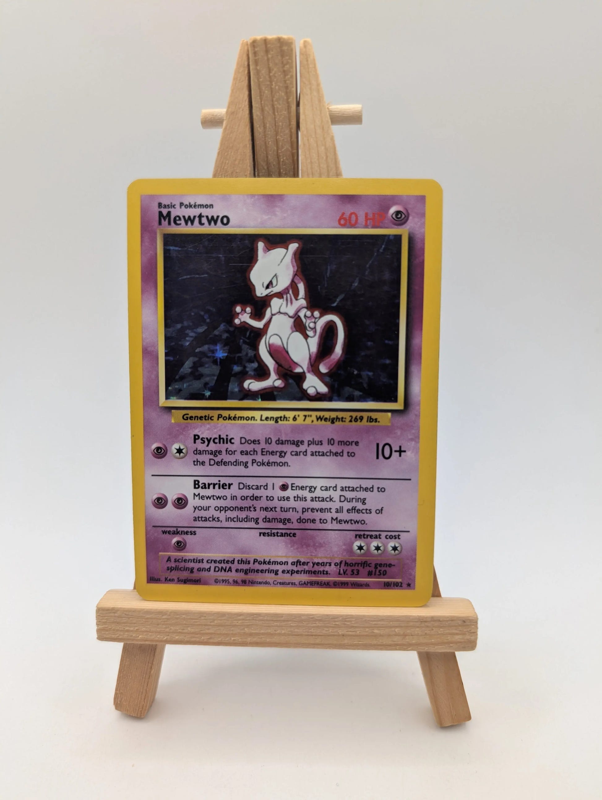 Mewtwo - 10/102 - Holo Rare - Base Set - Pokémon Card - LP image 1
