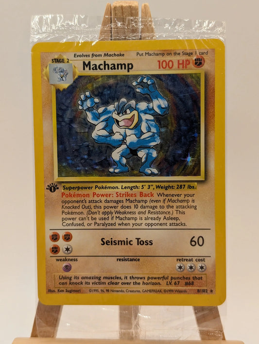 Machamp 1st Edition Holo 8/102 Rare Base Set SEALED - Pokemon TCG (1) FRENLY BRICKS - Open 7 Days
