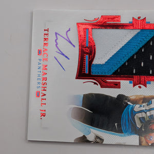 TERRACE MARSHALL JR 2021 FLAWLESS RPA ROOKIE PATCH RUBY RC AUTO /15 FRENLY BRICKS - Open 7 Days