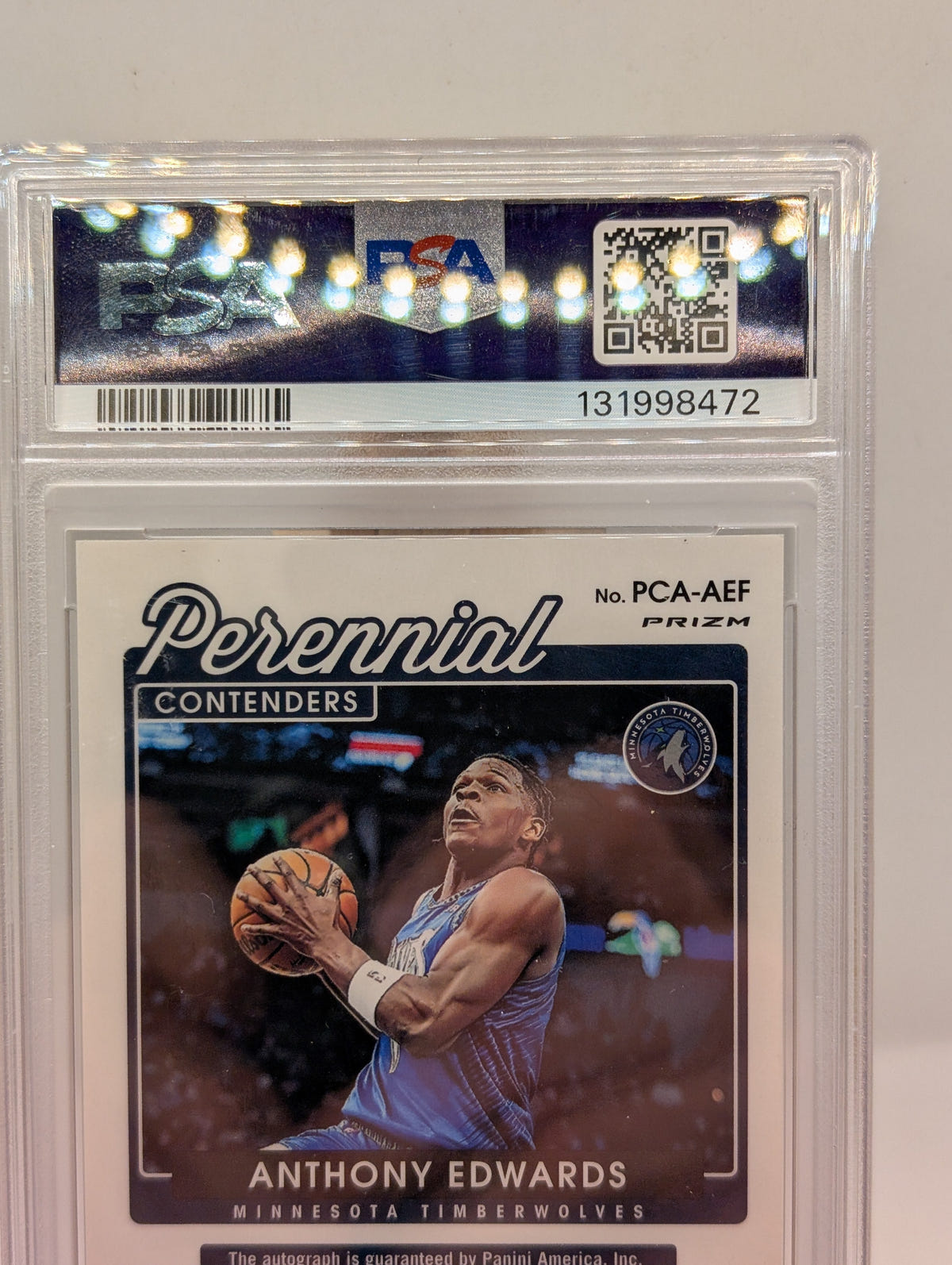 2021-22 Contenders Optic Perennial Contenders Autograph Blue Anthony Edwards /75 PSA 8 PSA 8 FRENLY BRICKS - Open 7 Days image 6
