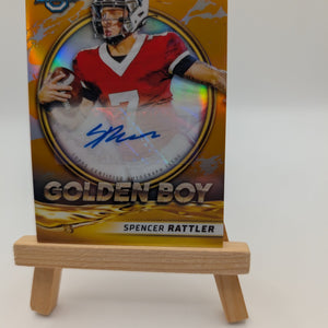 SPENCER RATTLER 2021 Bowman University Golden Boy Auto ORANGE REFRACTOR /25 RARE FRENLY BRICKS - Open 7 Days