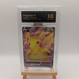 2020 POKEMON SWORD & SHIELD VIVID #170 FULL ART/PIKACHU V Graded 10 FRENLY BRICKS - Open 7 Days